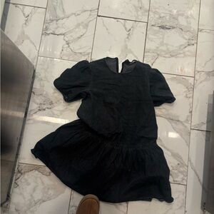 Vestique Charcoal Puff Sleeve Dress